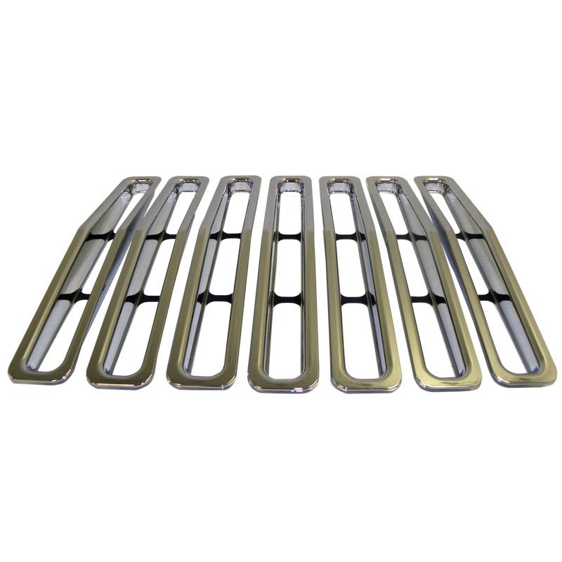 RT Off-Road Grill Inserts, Chrome Plastic - Set of 7