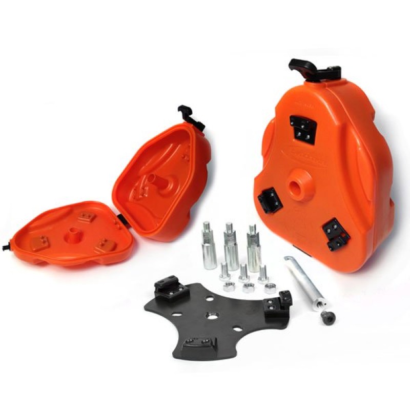 Daystar Cam Can Storage Trail Box with Spare Tire Mount - Orange