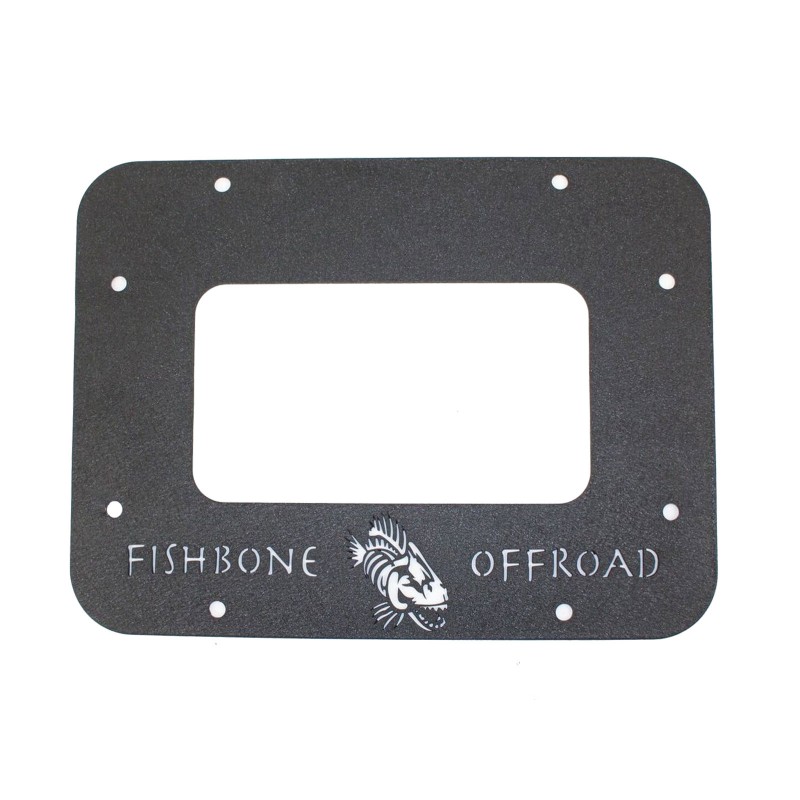 Fishbone Backside Tailgate Plate, Aluminum - Textured Black Powder Coat