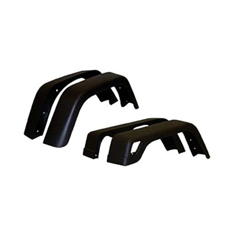 Crown 7" Fender Flare Kit, 4 Piece with Hardware - Black
