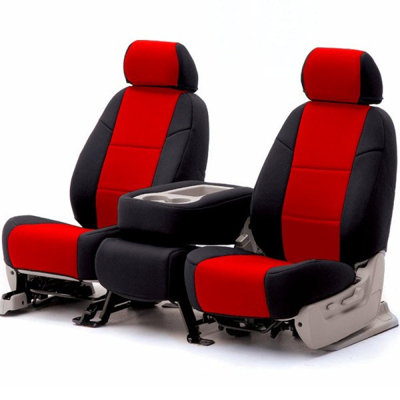 Coverking Front Bucket Seat Cover, Premium Leatherette Red/Black