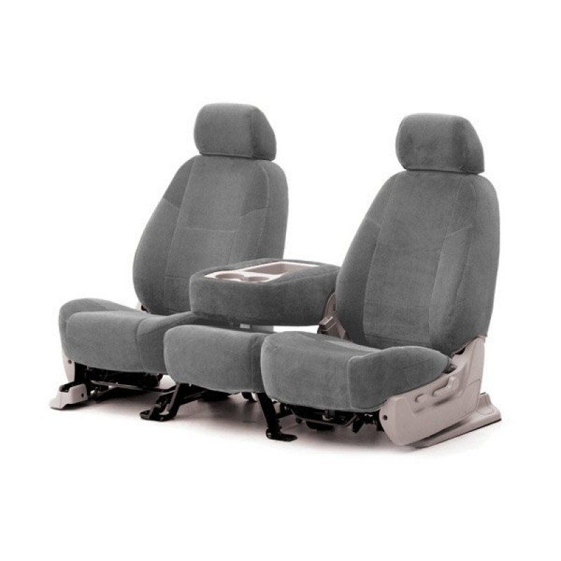 Coverking Front Bucket Seat Cover Velour Gray