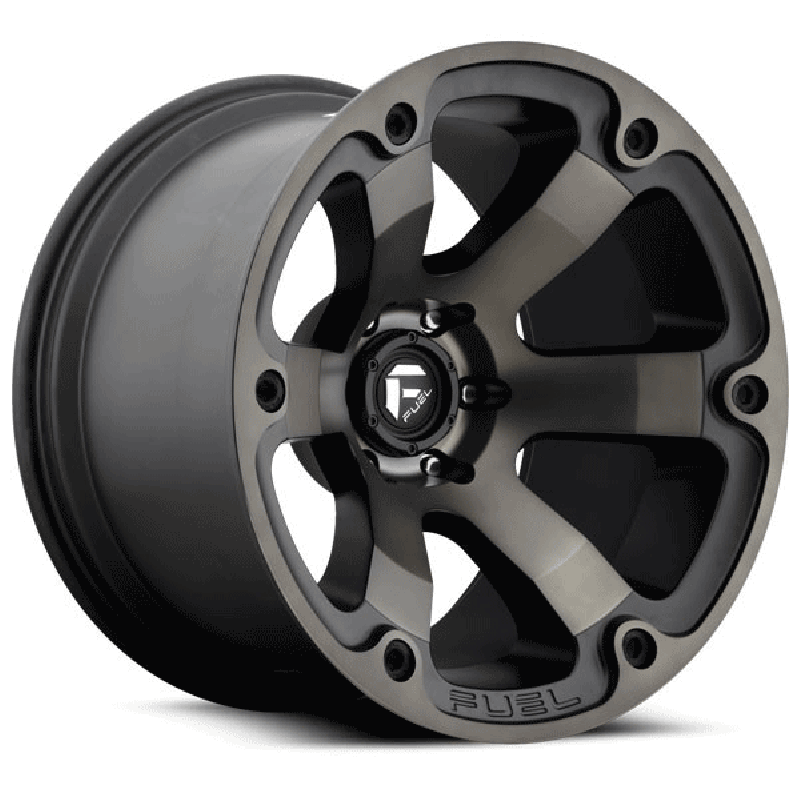 Fuel Off-Road Beast Series Wheel - 20"x12" - Bolt Pattern 5x5" - Backspacing 4.75" - Offset -44 - Black and Machined