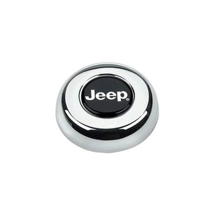 Grant Horn Button for Classic or Challenger Series Steering Wheels - Chrome with Black Jeep Logo