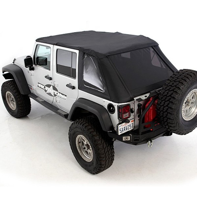 Smittybilt Bowless Combo Soft Top with Tinted Windows - Black Diamond