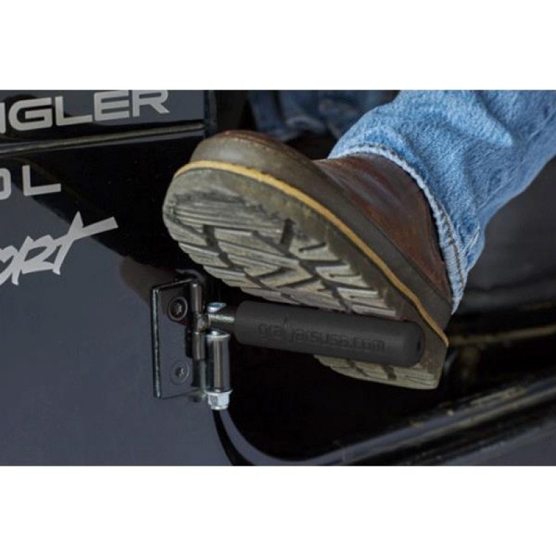 Welcome Distributing GraBar BootBars (Foot Pegs), Black Steel with Black Dual Layer Rubber Grips - Pair