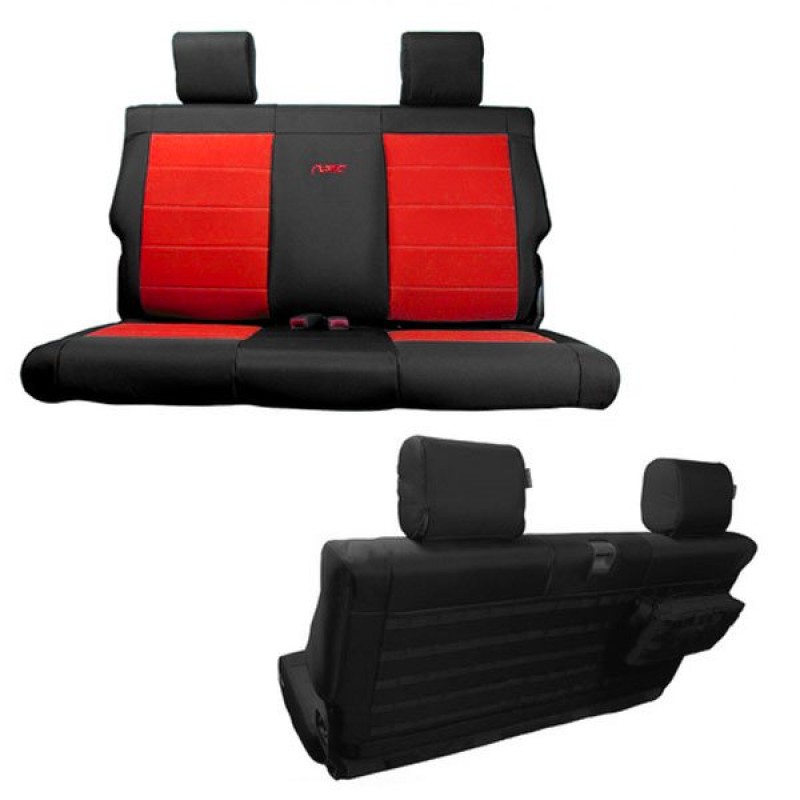Bartact Supreme Rear Bench Seat Cover - Black and Red