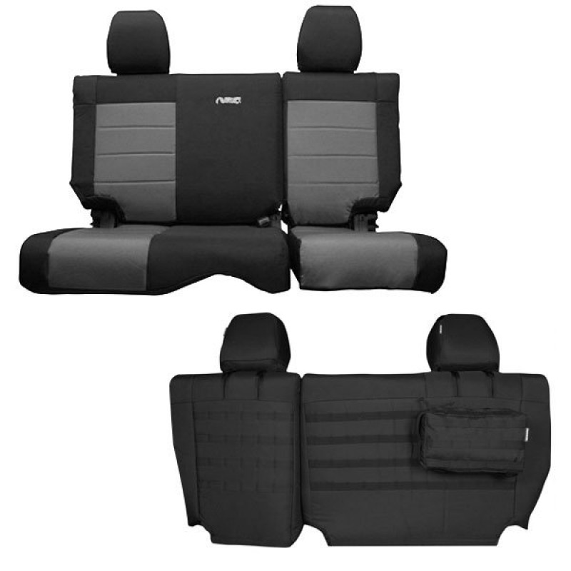 Bartact Supreme Rear Split Bench Seat Cover - Black and Graphite