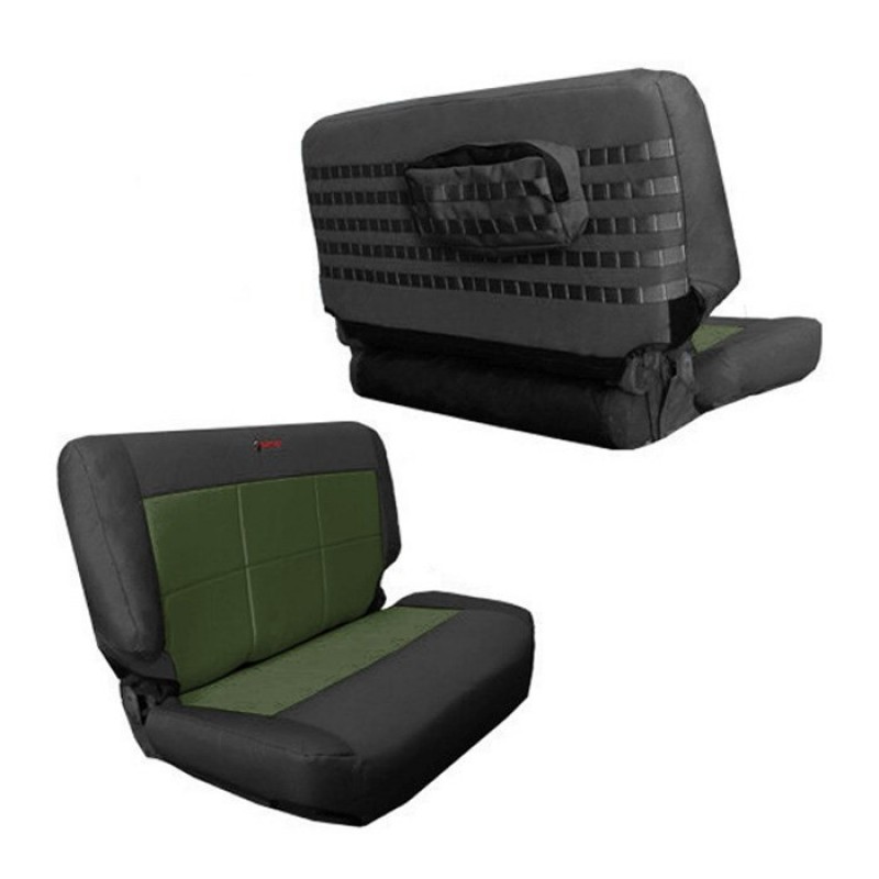 Bartact Supreme Rear Bench Seat Cover - Black and Olive Drab