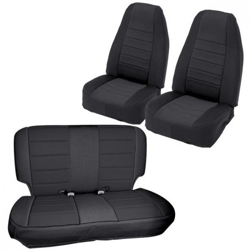 Smittybilt Neoprene Seat Covers, Front & Rear Set - Black