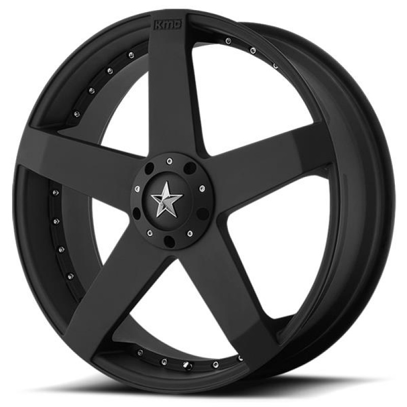 KMC KM775 Rockstar Car Series Wheel Matte Black, 20" X 10" 5X4.5 Bolt Pattern, Back Spacing 6.9"