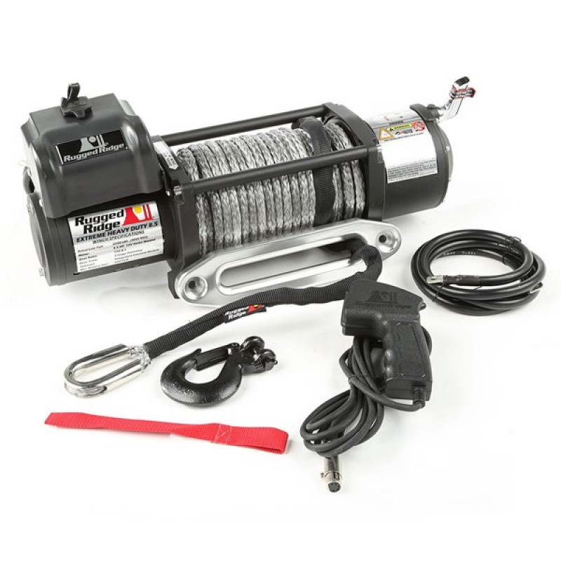 Rugged Ridge Spartacus Performance Winch with Synthetic Rope and Hawse Fairlead - 8,500 lbs