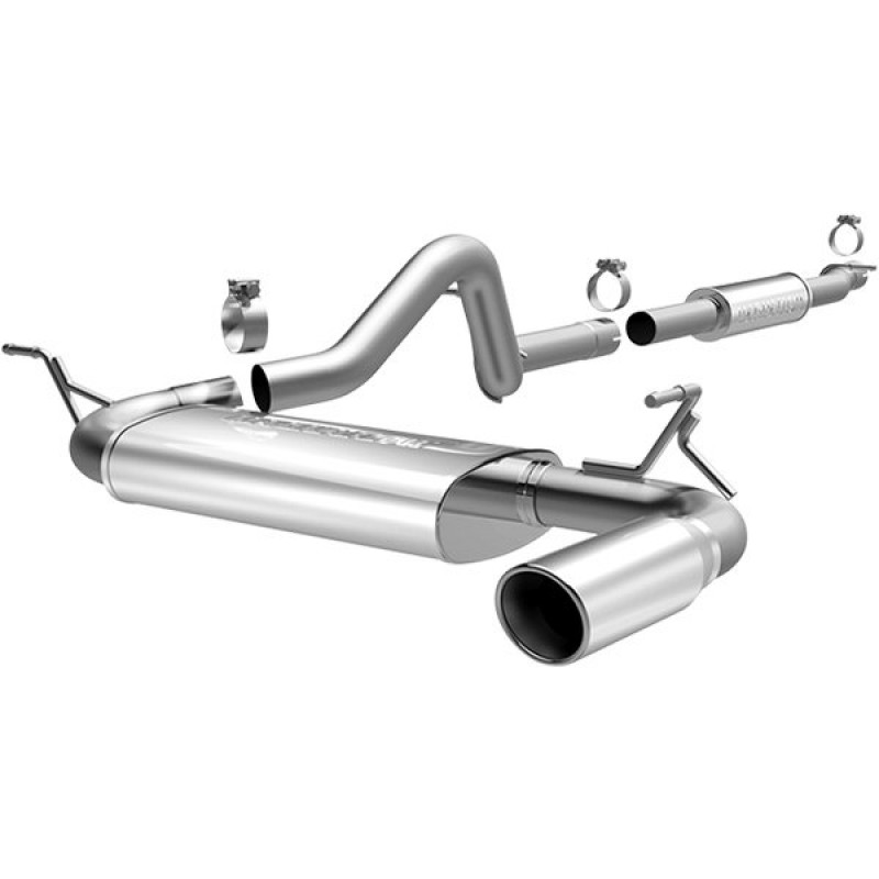 MagnaFlow MF Series 2.5" Performance Cat-Back Exhaust System, Single Outlet - Stainless Steel