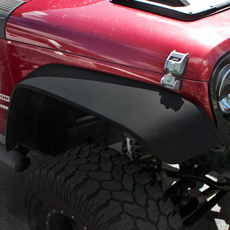Rugged Ridge All Terrain Flat Style Front Fender Flare, Black - Right Side