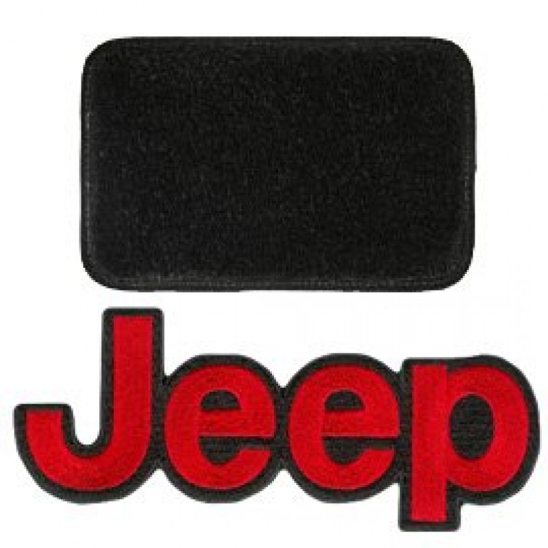 Ultimat Floor Mats Front Pair Black With Red Jeep Logo - 2 Piece Set