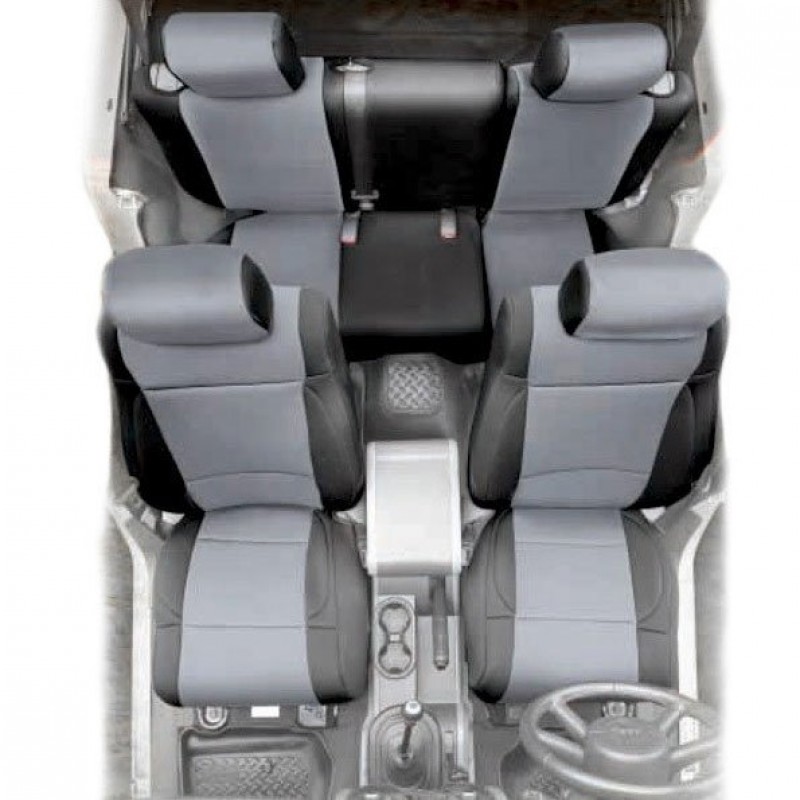 Smittybilt Neoprene Seat Covers, Front & Rear Set - Black with Charcoal
