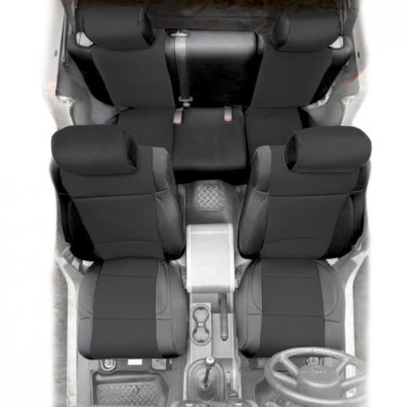 Smittybilt Neoprene Seat Covers, Front & Rear Set - Black