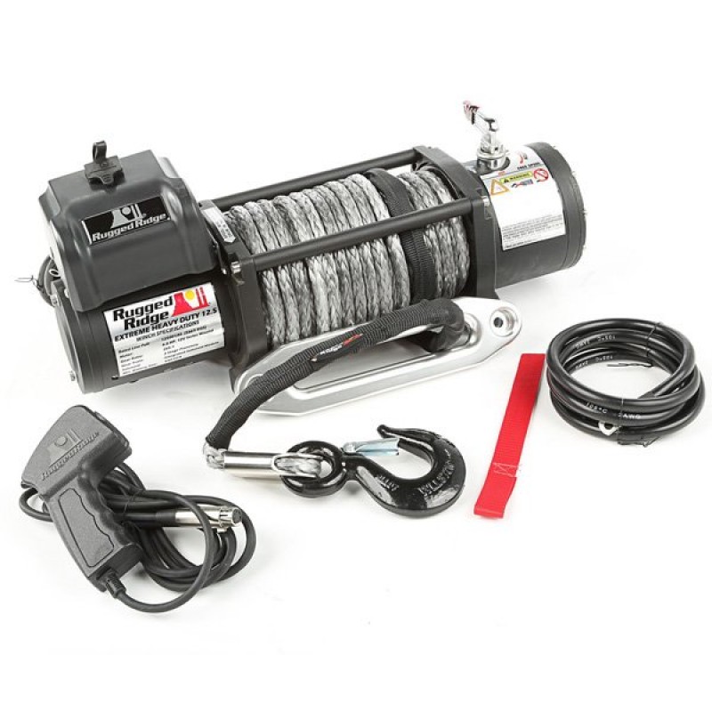Rugged Ridge Spartacus Performance Winch with Synthetic Rope and Hawse Fairlead - 12,500 lbs
