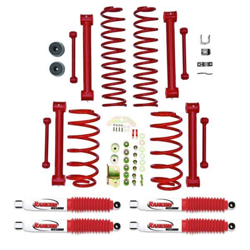 Rancho Sport Suspension 3.5" Lift Kit with RS5000X Shocks, Red