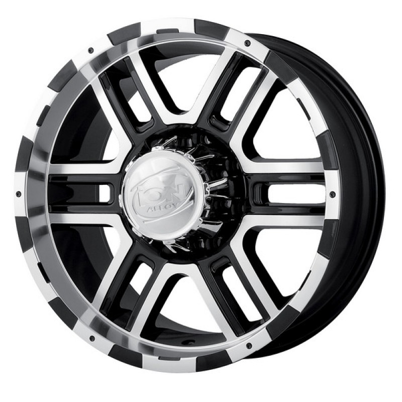 iOn [179] Black/Machined Wheel 17" X 8" - 5" X 4.5" Bolt Pattern, Back Spacing 5"