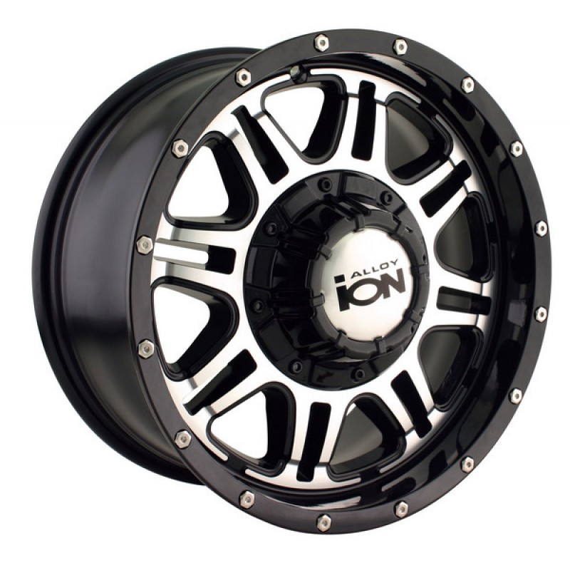 iON [186] Black/Machined Face Wheel 18" X 9" - 5" X 5.5" Bolt Pattern, Back Spacing 5.75"