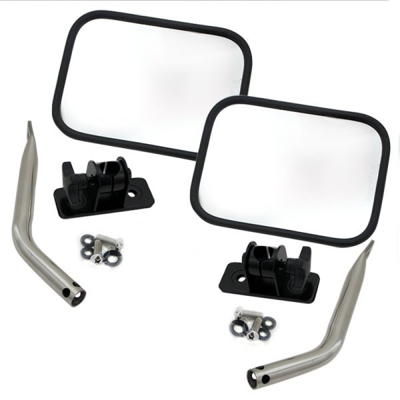 Rugged Ridge Quick Release Mirrors, Stainless Steel - Pair