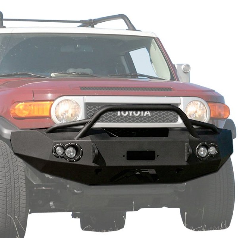 Fab Fours Front Winch Bumper with Pre-Runner Guard and 3/4" D-Ring Mounts - Black Powder Coat