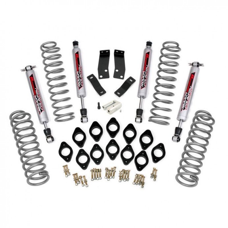 Rough Country 3.75" Combo Suspension Lift Kit with Performance 2.2 Series Shocks for Jeep Wrangler Unlimited JK