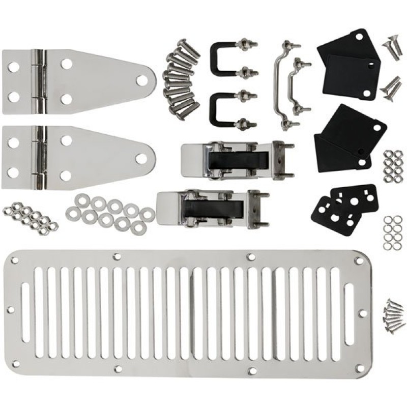 Kentrol Hood Kit with TJ Style Catches, Stainless Steel