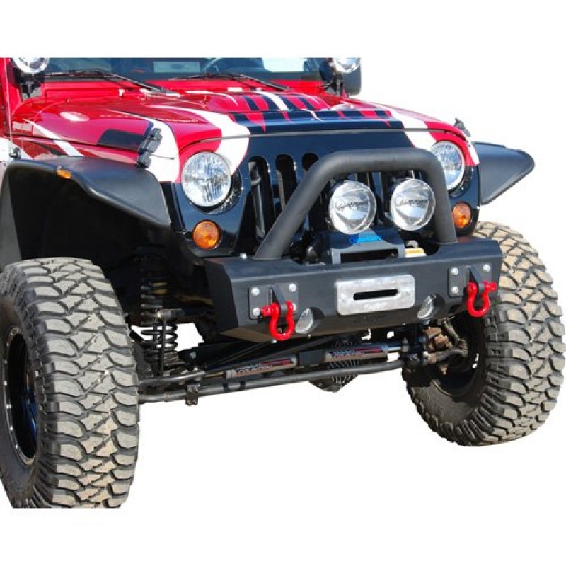 MBRP Front Stubby Winch Bumper, with Light Bar, Grill Guard and 3/4" D-Ring Bracket Mounts