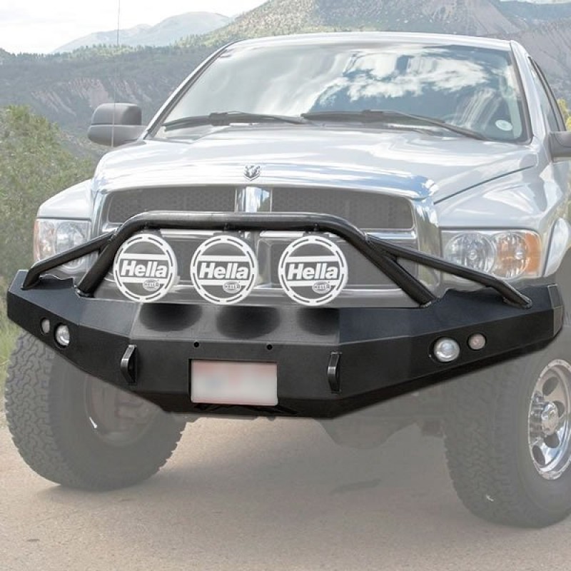 Fab Fours Front Winch Bumper with Pre-Runner Grille Guard - Matte Black Powder Coat