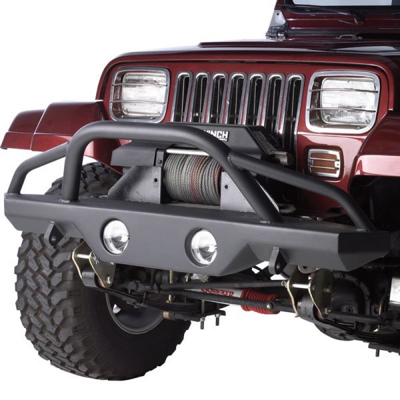 Rampage Heavy Duty Front Bumper with Stinger - Textured Matte Finish, Black