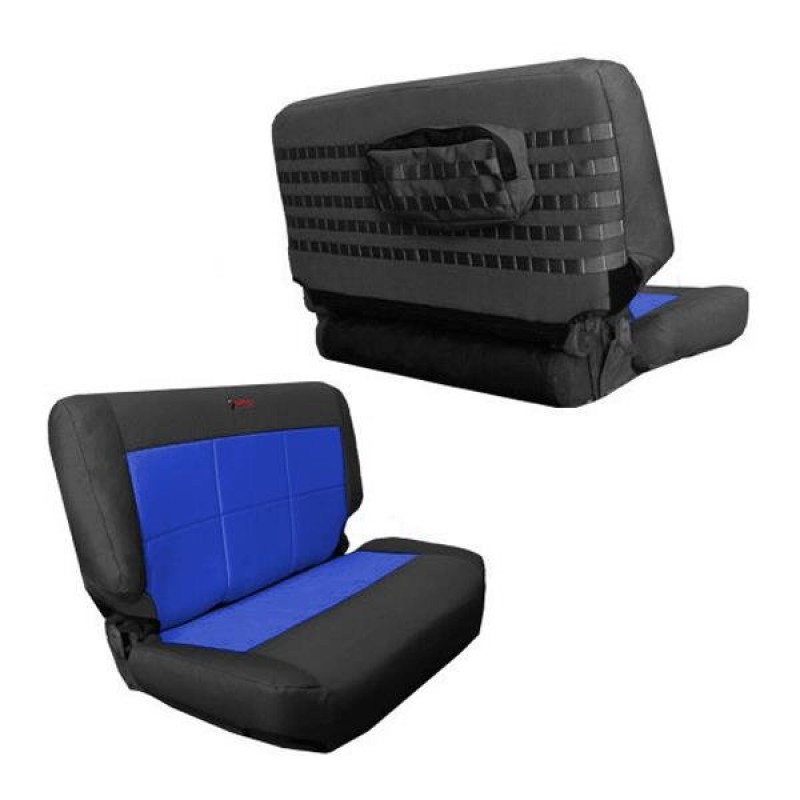 Bartact Supreme Rear Bench Seat Cover - Black and Blue