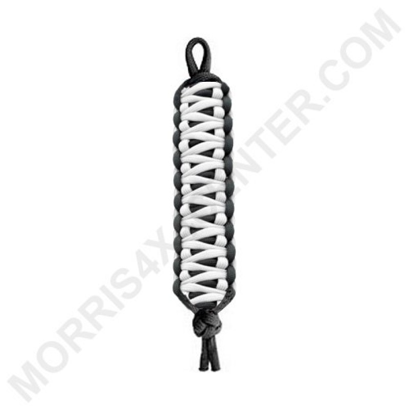 Surprise Straps Matching Key Fob, White Paracord and Solid Black Paracord - Sold Individually