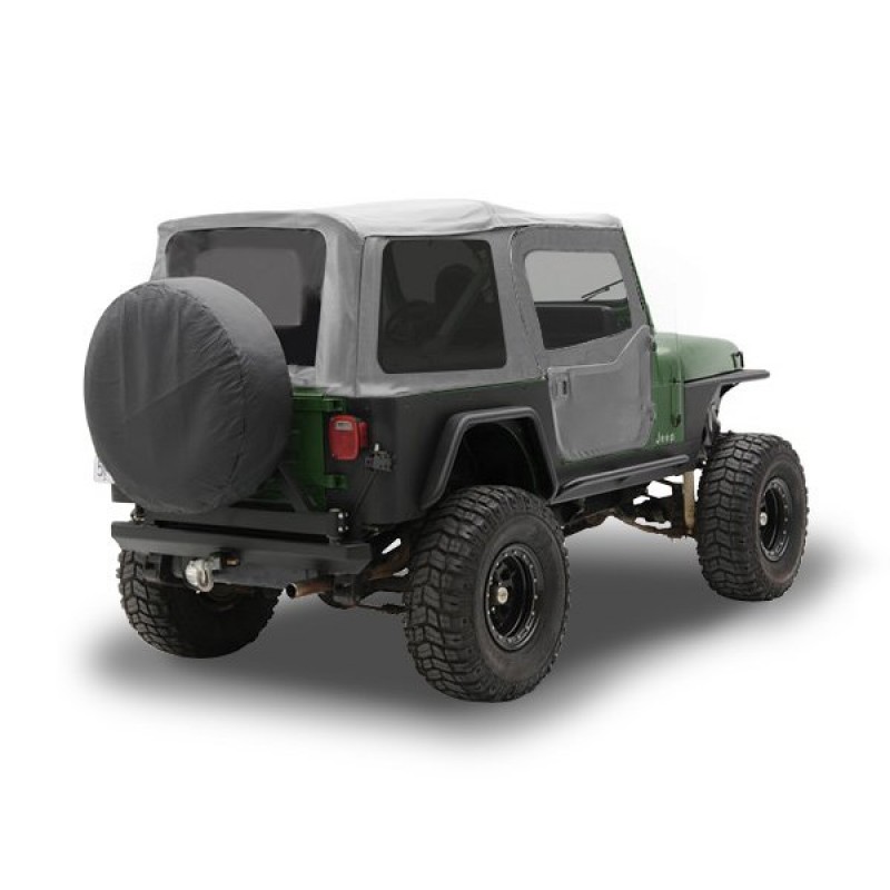 Smittybilt Replacement Soft Top with Upper Door Skins and Tinted Side and Rear Windows - Gray Denim