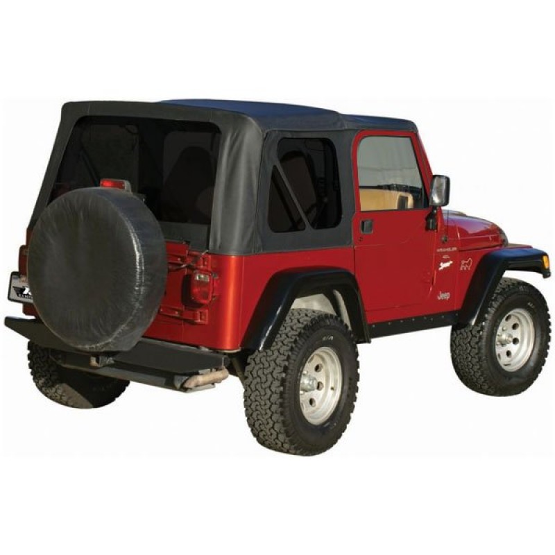 Rampage Factory Replacement Soft Top with No Doors and Tinted Windows - Black Denim
