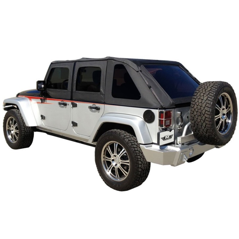 Rampage Trail Top Frameless Soft Top with Tinted Windows - Black Diamond Sailcloth