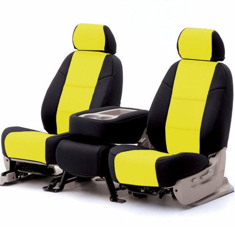 Coverking Front Bucket Seat Cover Neoprene Yellow/Black