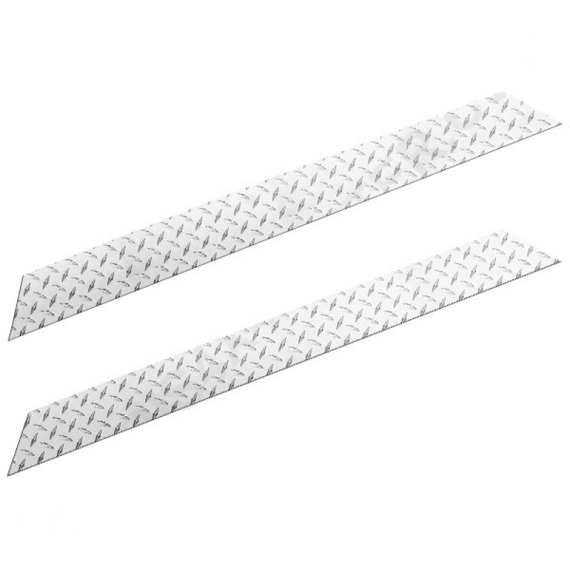 Warrior Sideplates without Front Cutout, Polished Diamond Plate - Pair