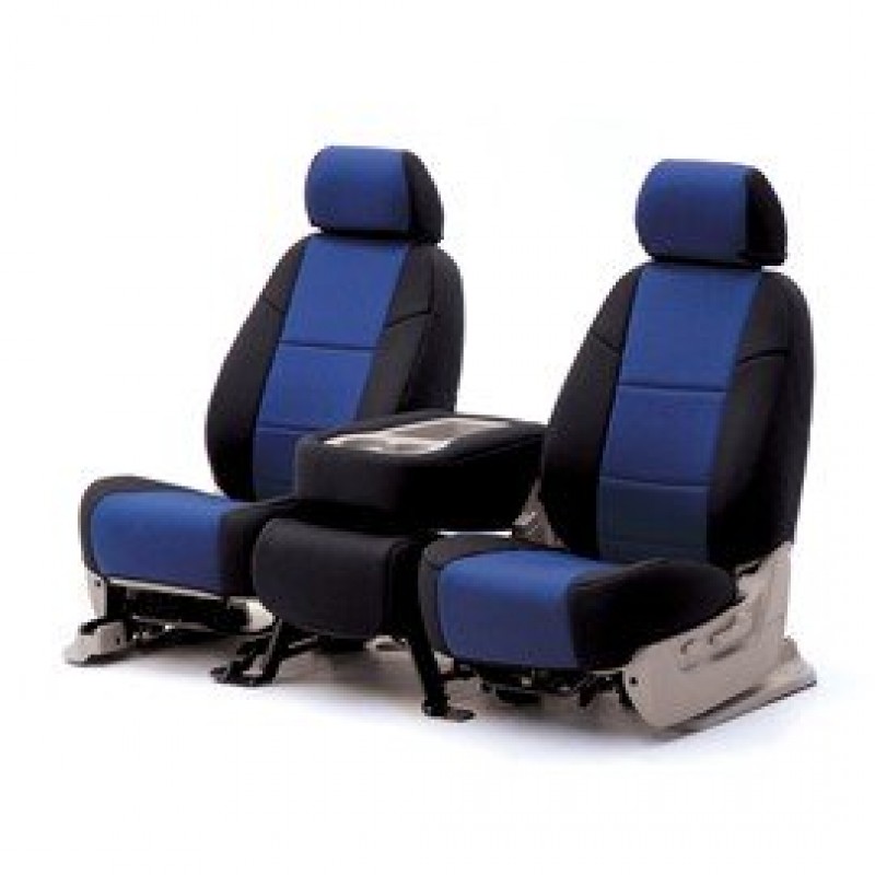 Economy Coverking Front Seat Cover With Logo Neoprene Black/Blue