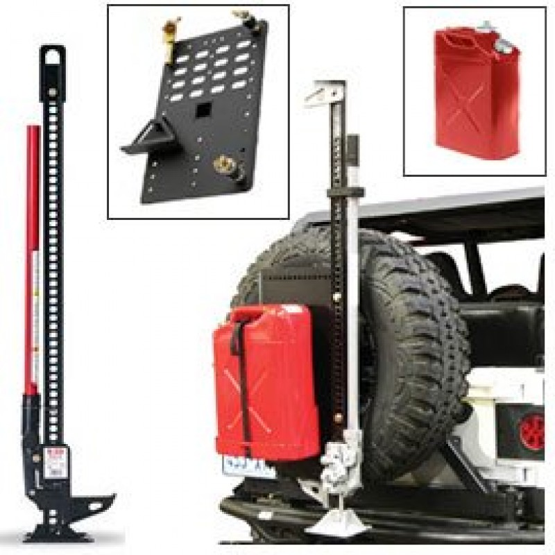 60" Hi-Lift Cast/Steel Jack Kit with Jerry Can (Red) & Intelligent Rack
