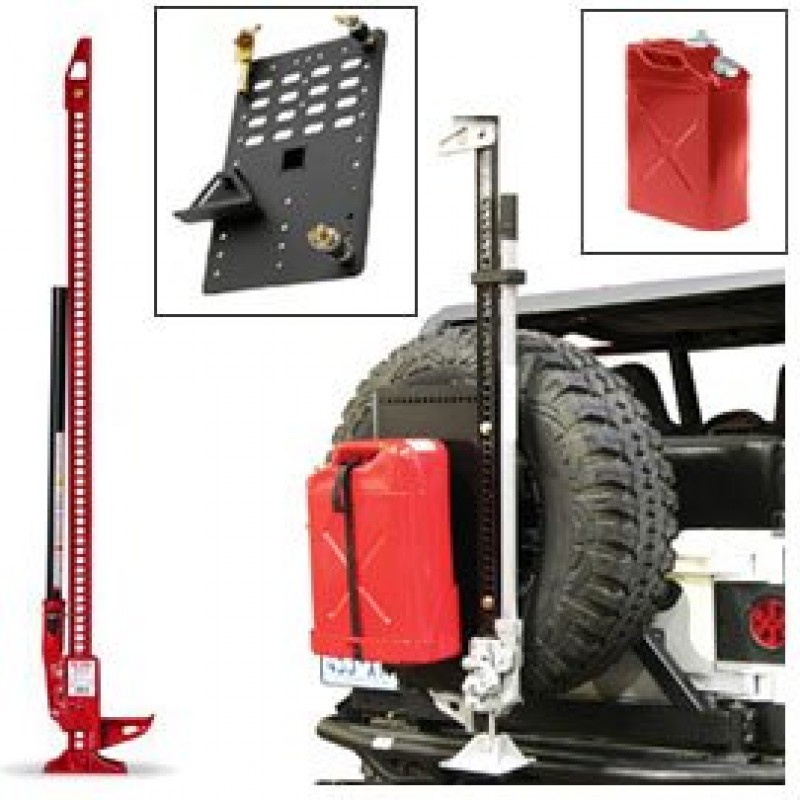42" Hi-Lift All Cast Jack Kit with Jerry Can (Red) & Intelligent Rack