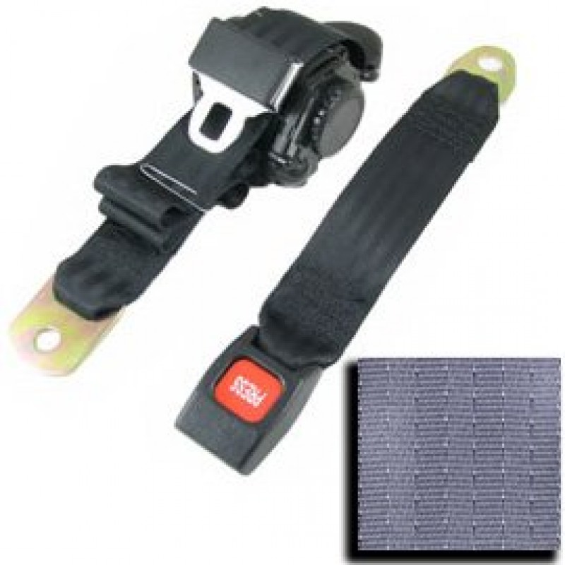 Seat Belt Solutions Rear 3-Point Retractable Seat Belt, Gray - Sold Individually