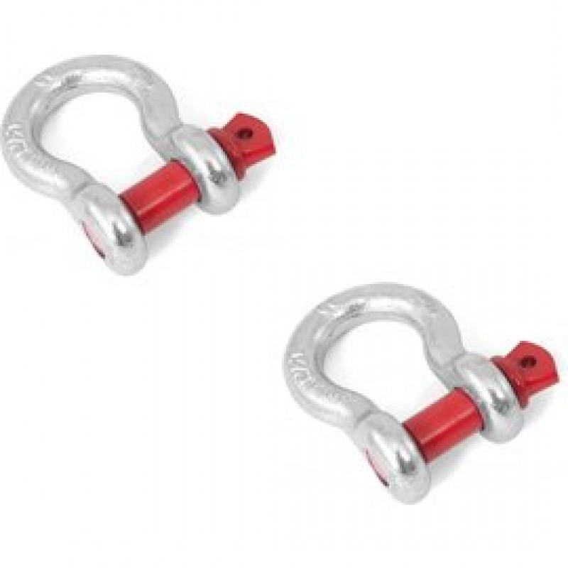 Omix Heavy Duty 7/8" D-Shackle Set, 1-Inch Center Pin, 13,500lbs WLL - Steel, Pair