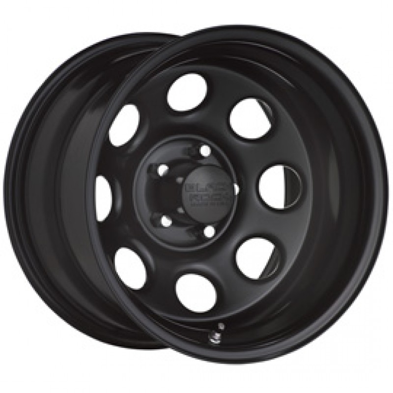 Black Rock Type 8 Series 997 Steel Wheel - 15x7" - Bolt Pattern 5x4.5" - Back Spacing 4.25" - Satin Black