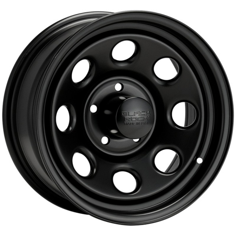 Black Rock Type 8 Series 997 Steel Wheel - 15x12" - Bolt Pattern 5x4.5" - Back Spacing 4" - Satin Black