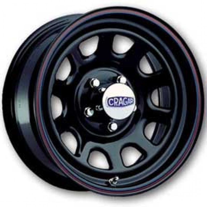 Cragar Series 342 Black D Window Steel Wheel - 15x7" - Bolt Pattern 5X4.5" - Back Spacing 4"