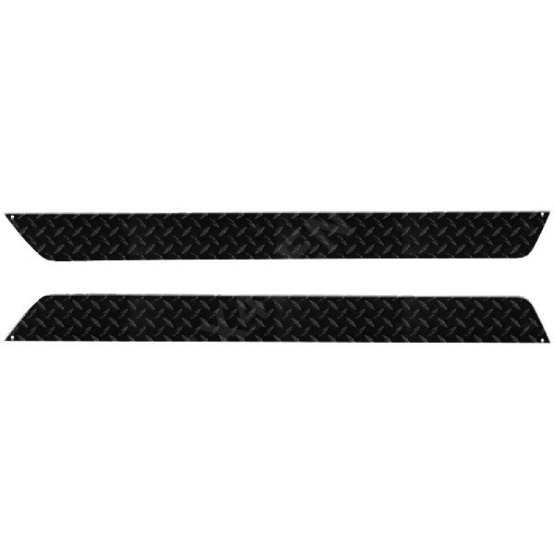 Warrior Sideplates without Front Cutout, Black Diamond Plate - Pair