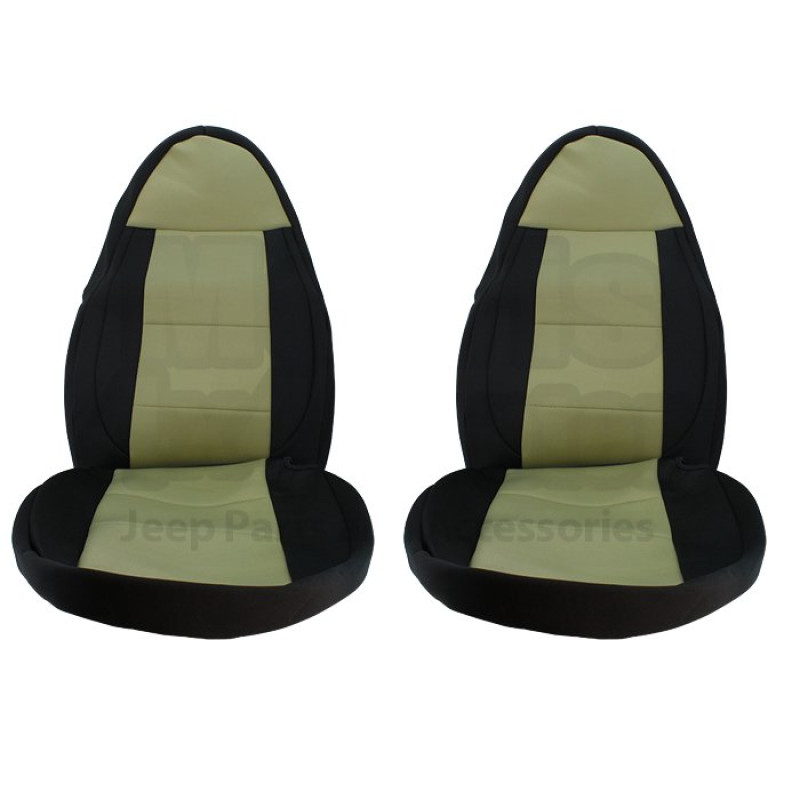 Smittybilt Neoprene Front Seat Covers, Black with Tan
