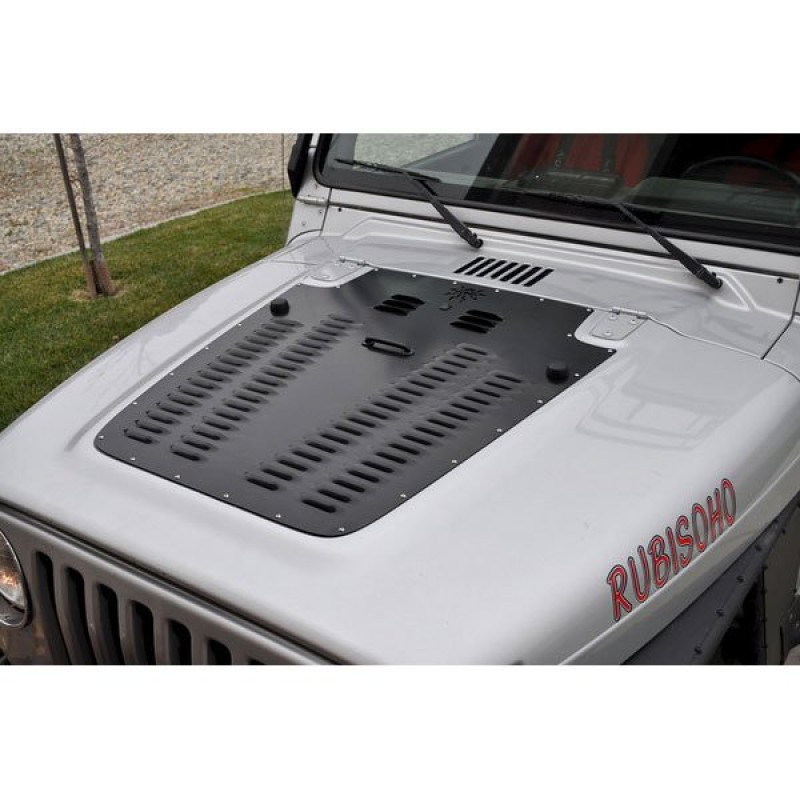 Poison Spyder Hood Louver Bare Metal - with (1) Windshield Washer Squirter